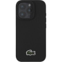 Lacoste Iconic Petit Pique Woven Logo Cover s MagSafe za iPhone 16 Pro Max - crna