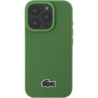 Lacoste Iconic Petit Pique Woven Logo Cover s MagSafe za iPhone 16 Pro Max - zelena