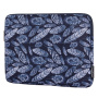 Torba s uzorkom perja za iPad do 11" / MacBook do 12" - tamnoplava