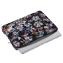Torba s uzorkom plavog cvijeća za iPad do 13" / MacBook do 14" - crna