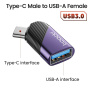Toocki TQ-OTG06 adapter za punjenje i prijenos podataka - USB-A na USB-C - ljubičasta