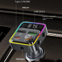 WEKOME WP-C62 Bluetooth FM transmitter za auto s priključcima USB-C / 2x USB-A - 48W - sivi