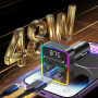 WEKOME WP-C62 Bluetooth FM transmitter za auto s priključcima USB-C / 2x USB-A - 48W - sivi