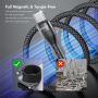 ENKAY magnetni pleteni kabel za punjenje i podatkovni kabel - USB-C na USB-C - 1 m - ljubičasti