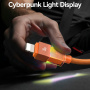USAMS SJ776 opleteni kabel za punjenje i prijenos podataka s pozadinskim osvjetljenjem - USB-C na Lightning - 1,2 m - crni