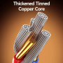 USAMS SJ776 opleteni kabel za punjenje i prijenos podataka s pozadinskim osvjetljenjem - USB-C na Lightning - 1,2 m - crni