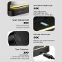 HT-541 3u1 sklopivi magnetski bežični stalak s pozadinskim osvjetljenjem za iPhone / Apple Watch / AirPods - 15W - crni