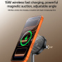 Yesido DS37 3u1 magnetski bežični stalak sa satom, budilicom i pozadinskim osvjetljenjem za iPhone / Apple Watch / AirPods - 15W - crni