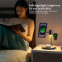 MC07 3u1 Qi2 sklopivi magnetski bežični stalak s lampom za iPhone / Apple Watch / AirPods - 15W - tamnoplavi