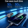 Yesido Y73 set auto punjača s portovima USB-C / USB-A i kabela USB-C na Lightning - 30W - 1 m - crna