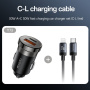 Yesido Y73 set auto punjača s portovima USB-C / USB-A i kabela USB-C na Lightning - 30W - 1 m - crna