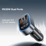 ESSAGER ES-F748 Bluetooth FM transmiter za automobil s USB-C / 2x USB-A portovima - 35W - crni