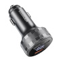 ESSAGER ES-CC25 auto punjač sa zaslonom i portovima 2x USB-C / USB-A - 108W - tamno siva