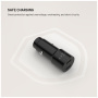 FIXED auto punjač s priključcima 2x USB-C - 65W - crni