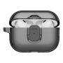 UNIQ Glase Pro Lock prozirna futrola sa zatvaranjem i karabinerom za AirPods Pro 3 - dimna