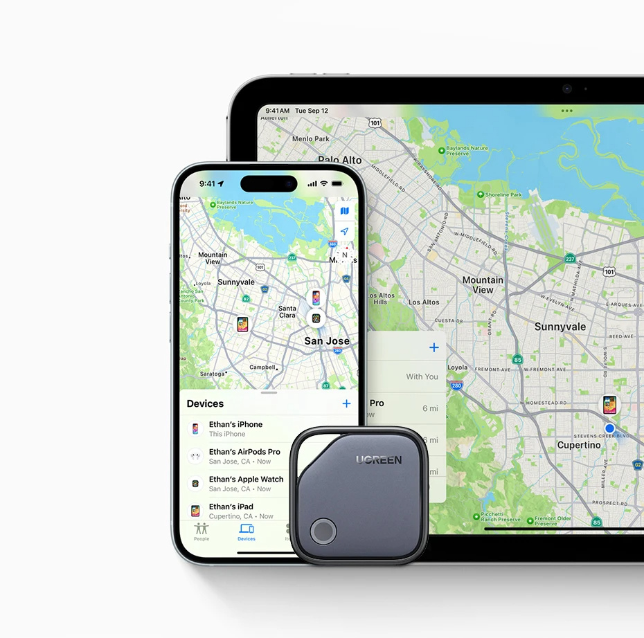 UGREEN CM816 smart lokator s podrškom za Find My - tamnosivi