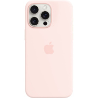 Originalna Apple silikonska maskica s MagSafe za iPhone 15 Pro Max - svijetlo ružičasti