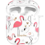 Kingxbar proziran omot s kamenčićima za AirPods 1 / 2 - šareni flamingosi