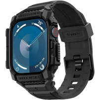 Spigen Rugged Armor Pro super izdržljiva torbica s remenom za Apple sat 46 mm - crna