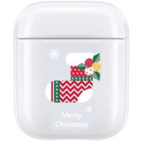 Tvrda prozirna futrola za AirPods 1 / 2 - božićna čarapa