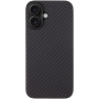 Tactical Aramid maskica s uzorkom karbonskih vlakana i MagSafe za iPhone 16 Plus - tamnosiva