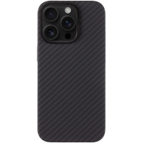 Tactical Aramid maska s uzorkom karbonskih vlakana i MagSafe za iPhone 16 Pro Max - tamnosiva
