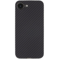 Tactical Aramid maska s uzorkom karbonskih vlakana i MagSafe za iPhone 16e / 17e - tamnosiva