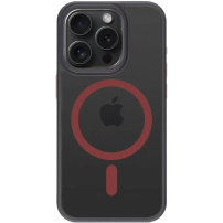 Tactical Hyperstealth 2.0 Transparent Cover sa MagSafe za iPhone 15 Pro - crno crvena