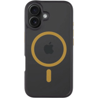 Tactical Hyperstealth 2.0 prozirna maskica sa žutim MagSafe za iPhone 16 - crna