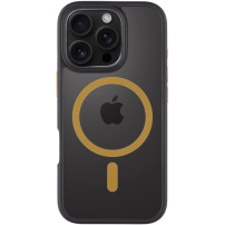 Tactical Hyperstealth 2.0 prozirna maskica sa žutim MagSafe za iPhone 16 Pro - crna