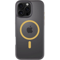 Tactical Hyperstealth 2.0 prozirna maskica sa žutim MagSafe za iPhone 16 Pro Max - crni