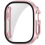 ENKAY futrola sa metalnim efektom i kaljenim staklom za Apple Watch Ultra 49mm - ružičasto