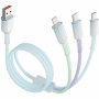 ENKAY pleteni kabel za punjenje - USB-A na 2x USB-C / Lightning - 1,2 m - šareni