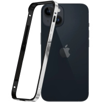 Zaštitni okvir za iPhone 12 Pro Max / 13 Pro Max / 14 Plus - crno-srebrni