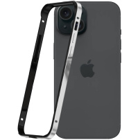 Zaštitni okvir za iPhone 14 Pro / 15 - crno-srebrni