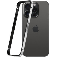 Zaštitni okvir za iPhone 15 Pro - crno-srebrni