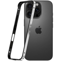 Zaštitni okvir za iPhone 16 Pro Max - crno-srebrni