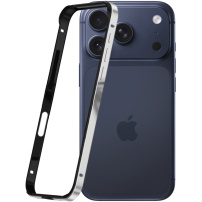 Zaštitni okvir za iPhone 17 Pro Max - crno-srebrni
