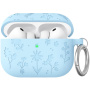 AhaStyle silikonska maskica s cvjetnim uzorkom za AirPods Pro 3 - plava
