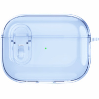 Prozirna futrola sa zatvaranjem i karabinerom za AirPods Pro - plava