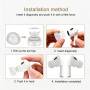 XDcase zamjenski silikonski čepići s štapićem za čišćenje za AirPods Pro 3 - XS/S/M/L - prozirni