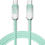 ENKAY Ice Clear pleteni kabel za punjenje i prijenos podataka - USB-C na USB-C - 1 m - mentol