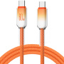 ENKAY Ice Clear pleteni kabel za punjenje i prijenos podataka - USB-C na USB-C - 1 m - narančasti