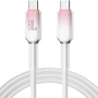 ENKAY Ice Clear pleteni kabel za punjenje i prijenos podataka - USB-C na USB-C - 1 m - bijeli