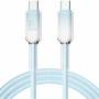 ENKAY Ice Clear pleteni kabel za punjenje i prijenos podataka - USB-C na USB-C - 1 m - plavi