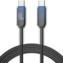 ENKAY Ice Clear pleteni kabel za punjenje i prijenos podataka - USB-C na USB-C - 1 m - crni