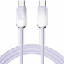 ENKAY Ice Clear pleteni kabel za punjenje i prijenos podataka - USB-C na USB-C - 1 m - ljubičasti