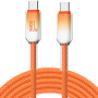 ENKAY Ice Clear pleteni kabel za punjenje i prijenos podataka - USB-C na USB-C - 2 m - narančasti
