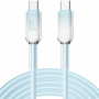 ENKAY Ice Clear pleteni kabel za punjenje i prijenos podataka - USB-C na USB-C - 2 m - plavi