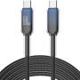 ENKAY Ice Clear pleteni kabel za punjenje i prijenos podataka - USB-C na USB-C - 2 m - crni
